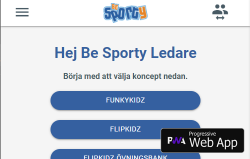 Be Sporty Ledare - App 